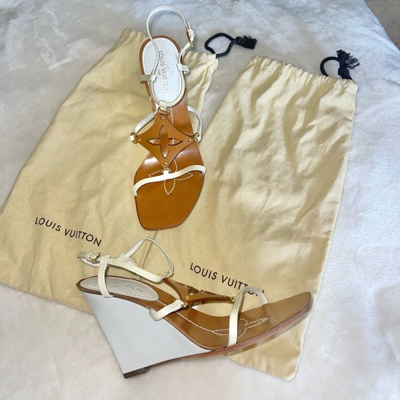 Louis Vuitton leather & patent leather wedge heels - Picture 10 of 12